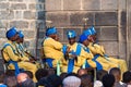 Addis Ababa, Ethiopia - Feb 04, 2020: Ethiopian priests at Miskaye Hizunan Medhanealem church in Addis Ababa Ethiopia