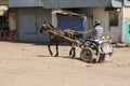 Man riding a horse cart Royalty Free Stock Photo