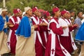 Young Ethiopian people celebrating Timkat religious Orthodox festival at the street in Addis Ababa, Ethiopia.