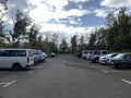 Addis Ababa-Ethiopia, November 4, 2023: Car parking in large asphalt parking lot with trees Royalty Free Stock Photo