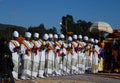 Addis Ababa, Ethiopia: Priests chanting prayers during Timkat, Epiphany celebration