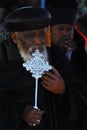 Addis Ababa, Ethiopia: Portrait of Ethiopian Orthodox Priest holding cross