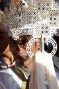 Addis Ababa, Ethiopia, 16th january 2007: Priest carrying a cross during Epiphany (Timkat) celebration