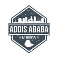 Addis Ababa Ethiopia Travel Stamp Icon Skyline City Design Tourism Vector.