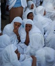 Addis Ababa, Ethiopia: Women attending Timkat Epiphany celebrations.