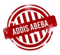 Addis Abeba - Red grunge button, stamp Royalty Free Stock Photo