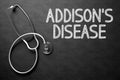 Addisons Disease on Chalkboard. 3D Illustration.
