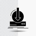Addition, content, dlc, download, game Glyph Icon on Transparent Background. Black Icon