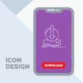 Addition, content, dlc, download, game Line Icon in Mobile for Download Page
