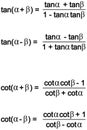 Addition formulas for the tangent and cotangent functions Royalty Free Stock Photo