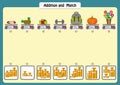 addition and match the weights of objects, math worksheets for kids, scales and weights