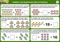 Addition and Subtraction word problems Royalty Free Stock Photo