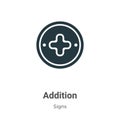 Addition vector icon on white background. Flat vector addition icon symbol sign from modern signs collection for mobile concept