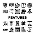 additional features product icons set vector Royalty Free Stock Photo