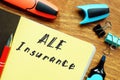 Additional Living Expense ALE Insurance inscription on the page