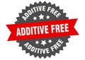 additive free sign. additive free round isolated ribbon label. Royalty Free Stock Photo