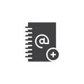 Address book add icon vector Royalty Free Stock Photo