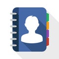 Address book flat icon Royalty Free Stock Photo