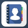 Address book flat icon with long shadow Royalty Free Stock Photo