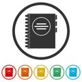 Address book icon, 6 Colors Included Royalty Free Stock Photo