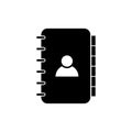 Address book icon in flat style Business organizer