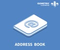 Address book icon, vector illustration in flat isometric 3D style Royalty Free Stock Photo