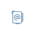 Address book line icon concept. Address book flat  vector symbol, sign, outline illustration. Royalty Free Stock Photo