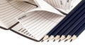 Address book and a pencils Royalty Free Stock Photo