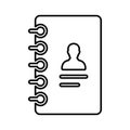 Address book, phonebook line icon. Outline vector