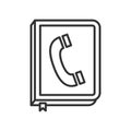 Telephone Book Outline Flat Icon on White Royalty Free Stock Photo