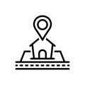 Black line icon for Address, home and domicile