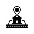 Black solid icon for Address, home and domicile