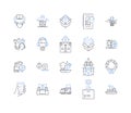 Address line icons collection. Location, Street, House, Unit, Number, Zipcode, Neighborhood vector and linear