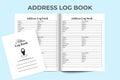 Address log book KDP interior. Personal information and address tracker notebook interior for business. Address tracker template. Royalty Free Stock Photo