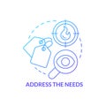 Address needs blue gradient concept icon