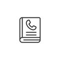 Address phone book icon in flat style. Telephone notebook vector illustration on white isolated background. Hotline contact Royalty Free Stock Photo