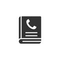 Address phone book icon in flat style. Telephone notebook vector illustration on white isolated background. Hotline contact Royalty Free Stock Photo