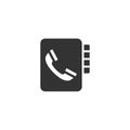 Address phone book icon in flat style. Telephone notebook vector illustration on white isolated background. Hotline contact Royalty Free Stock Photo