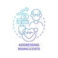 Addressing rising costs blue gradient concept icon Royalty Free Stock Photo