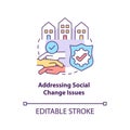 Addressing social change issues concept icon