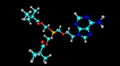 Adefovir molecular structure isolated on black