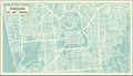 Adelaide Australia City Map in Retro Style. Outline Map