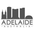 Adelaide Australia Oceania Skyline Silhouette Design City Vector Art Famous Buildings.