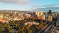 ADELAIDE, AUSTRALIA - SEPTEMBER 16, 2018: Aerial view of city sk Royalty Free Stock Photo