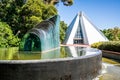 Adelaide botanic garden Bicentennial Conservatory building and Cascade glass sculpture by Sergio Redegalli in Adelaide Australia Royalty Free Stock Photo