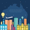 Adelaide City Australia Travel World Tourism Day Illustration Royalty Free Stock Photo