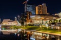 The adelaide city at night reflecting on the River Torerns in Adelaide South Australia on August 8th 2023 Royalty Free Stock Photo