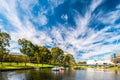 Adelaide city parklands by river Torrens Royalty Free Stock Photo