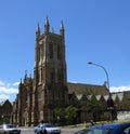 ADELAIDE - DECEMBER 5: Traffic and Cathedral in centre of city.