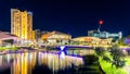 Adelaide night city skyline Royalty Free Stock Photo